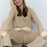 STRIPED LONG SLEEVE HOODIE - PART OF SET