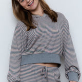 STRIPED LONG SLEEVE HOODIE - PART OF SET