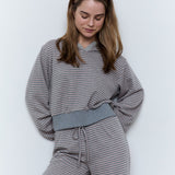 STRIPED LONG SLEEVE HOODIE - PART OF SET
