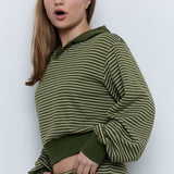 STRIPED LONG SLEEVE HOODIE - PART OF SET