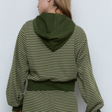 STRIPED LONG SLEEVE HOODIE - PART OF SET