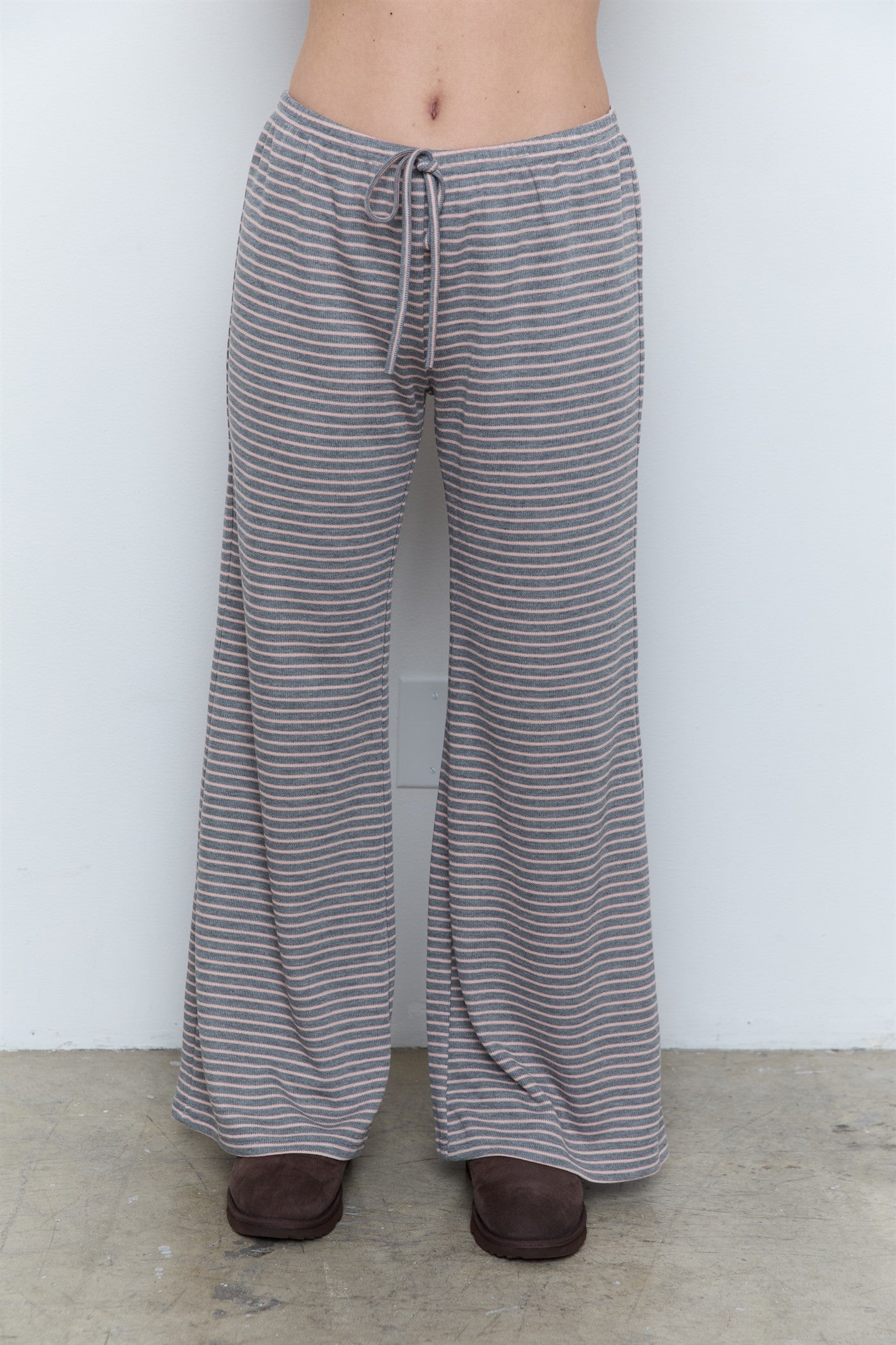STRIPPED LOW WAIST STRAIGHT PANTS - PART OF SET