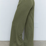 STRIPED LOW WAIST STRAIGHT PANTS - PART OF SET