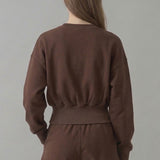 PRE SHRUNK COTTON TERRY BALLOON SLEEVE SWEATSHIRT