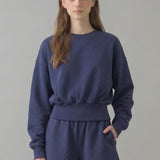 PRE SHRUNK COTTON TERRY BALLOON SLEEVE SWEATSHIRT