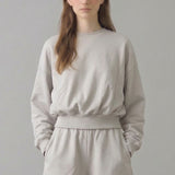 PRE SHRUNK COTTON TERRY BALLOON SLEEVE SWEATSHIRT