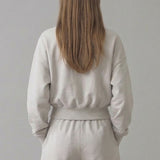 PRE SHRUNK COTTON TERRY BALLOON SLEEVE SWEATSHIRT