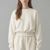 PRE SHRUNK COTTON TERRY BALLOON SLEEVE SWEATSHIRT