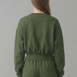 PRE SHRUNK COTTON TERRY BALLOON SLEEVE SWEATSHIRT