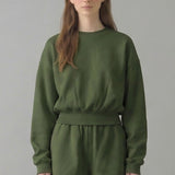 PRE SHRUNK COTTON TERRY BALLOON SLEEVE SWEATSHIRT