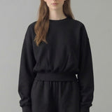 PRE SHRUNK COTTON TERRY BALLOON SLEEVE SWEATSHIRT