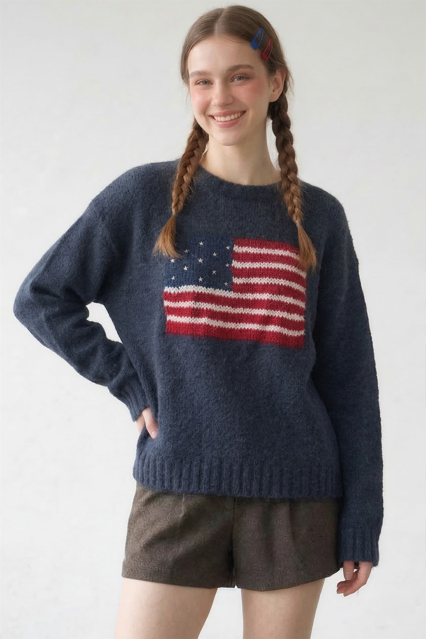 AMERICA FLAG ALPACA SWEATER