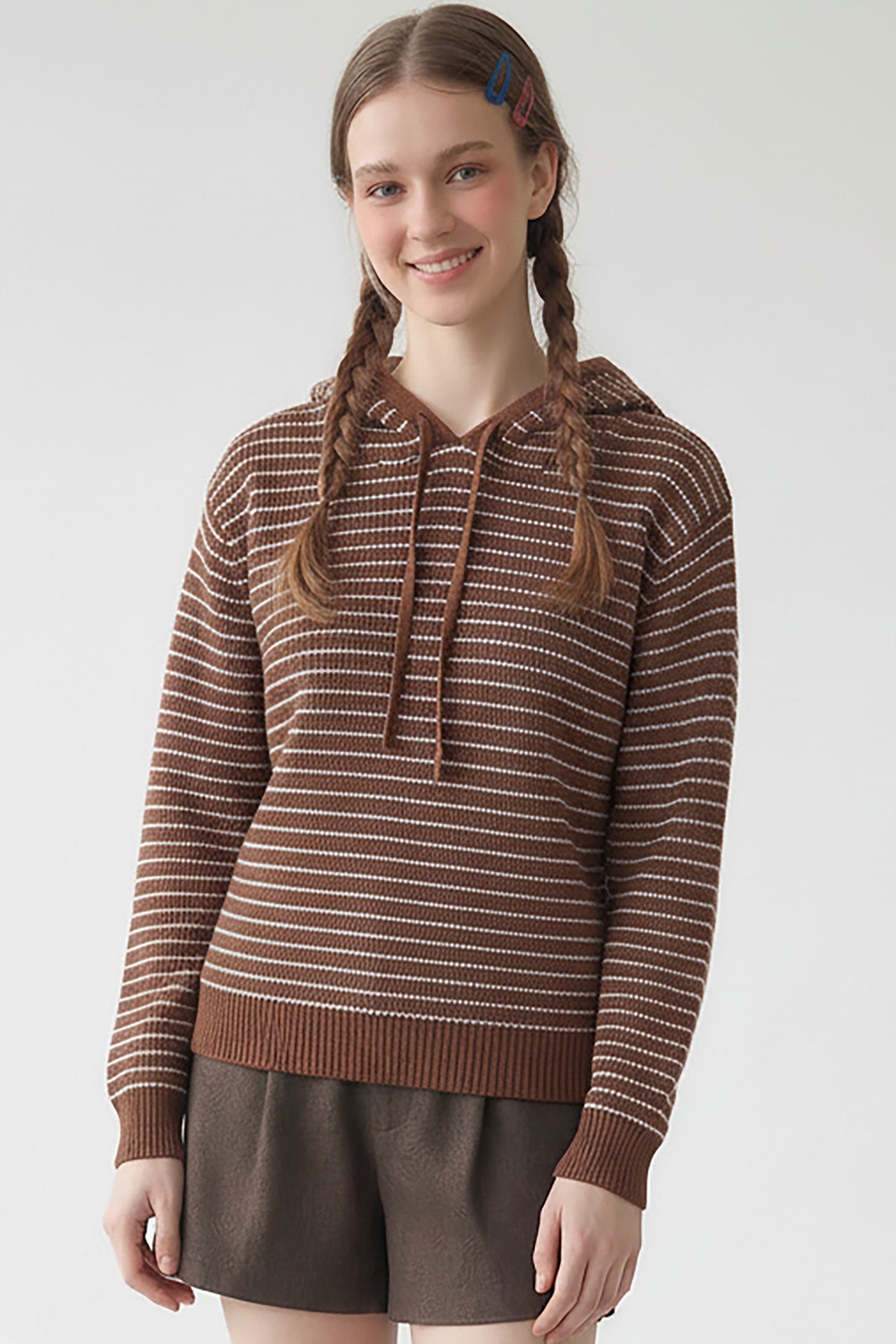 STRIPPED HOODED SWEATER