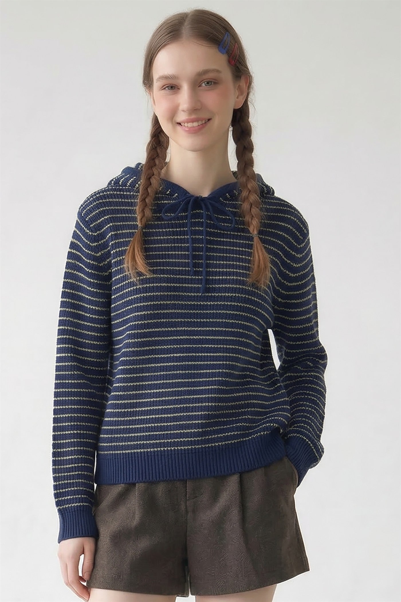 STRIPPED HOODED SWEATER