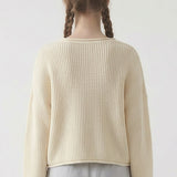 BOXY CROPPED LONG SLEEVE SWEATER