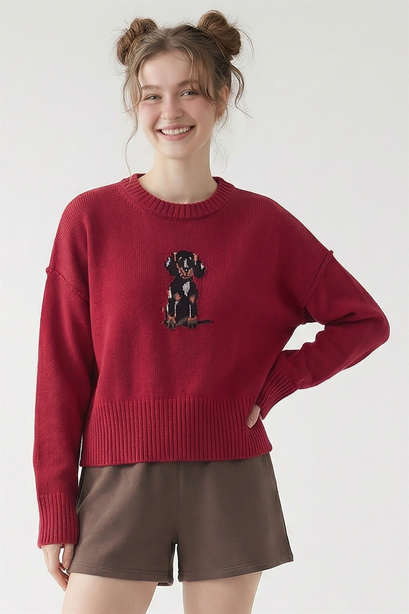 THE DOG WALKER CO JAQUARD SWEATER TOP