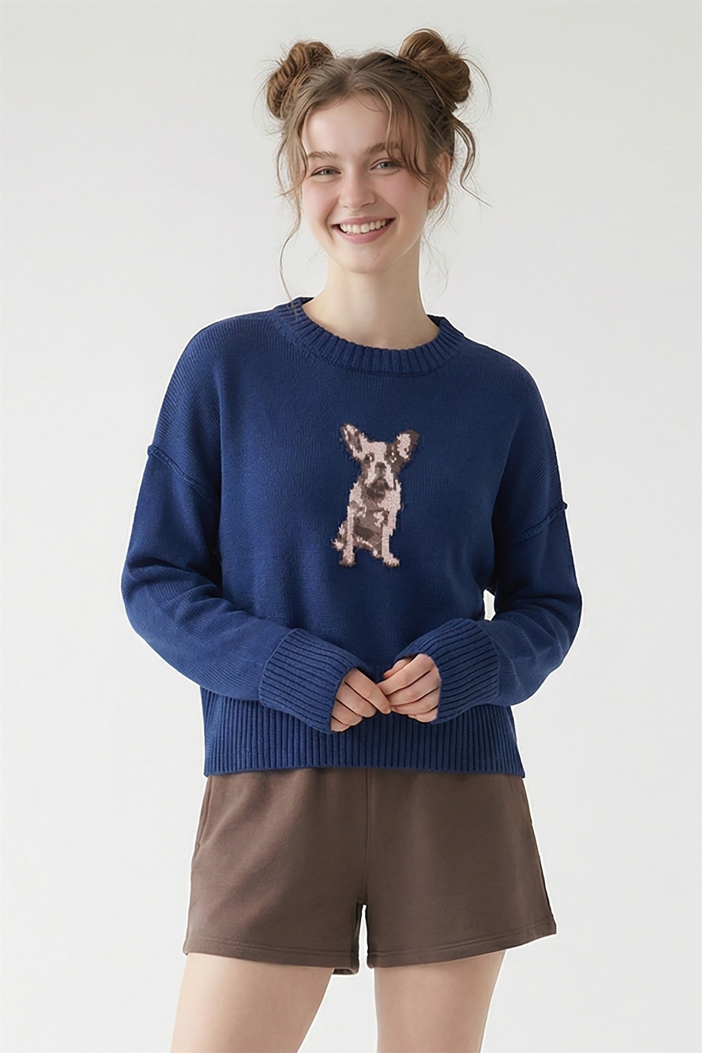 THE DOG WALKER CO JAQUARD SWEATER TOP