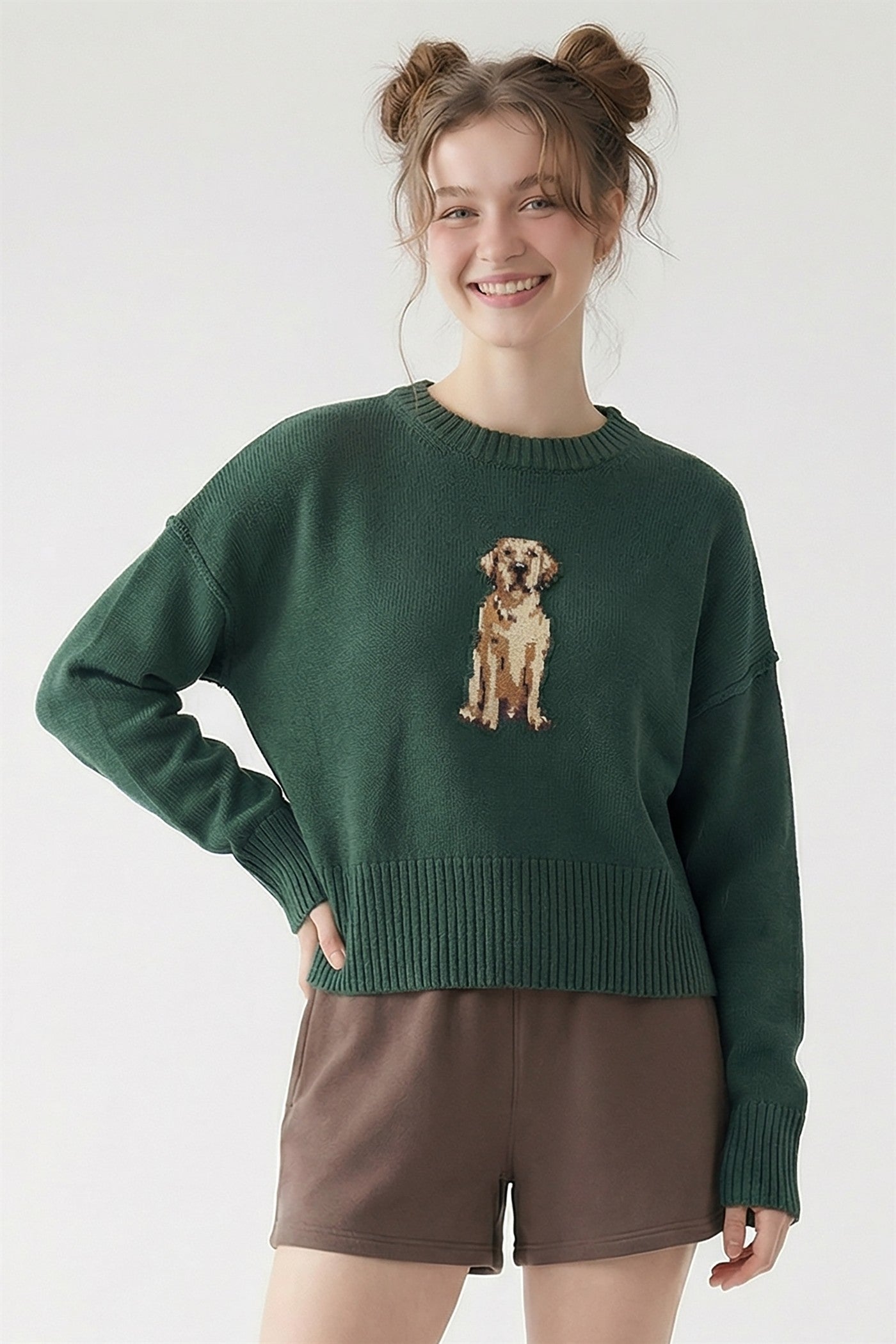 THE DOG WALKER CO JAQUARD SWEATER TOP