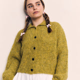 MOHAIR SEAMLESS BUTTON CARDIGAN