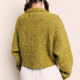 MOHAIR SEAMLESS BUTTON CARDIGAN