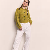 MOHAIR SEAMLESS BUTTON CARDIGAN
