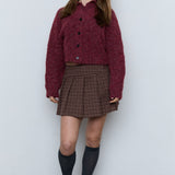 MOHAIR SEAMLESS BUTTON CARDIGAN