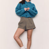 MOHAIR SEAMLESS BUTTON CARDIGAN