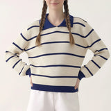 STRIPED COLLAR SWEATER
