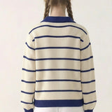 STRIPED COLLAR SWEATER