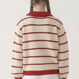 STRIPED COLLAR SWEATER