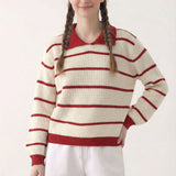 STRIPED COLLAR SWEATER