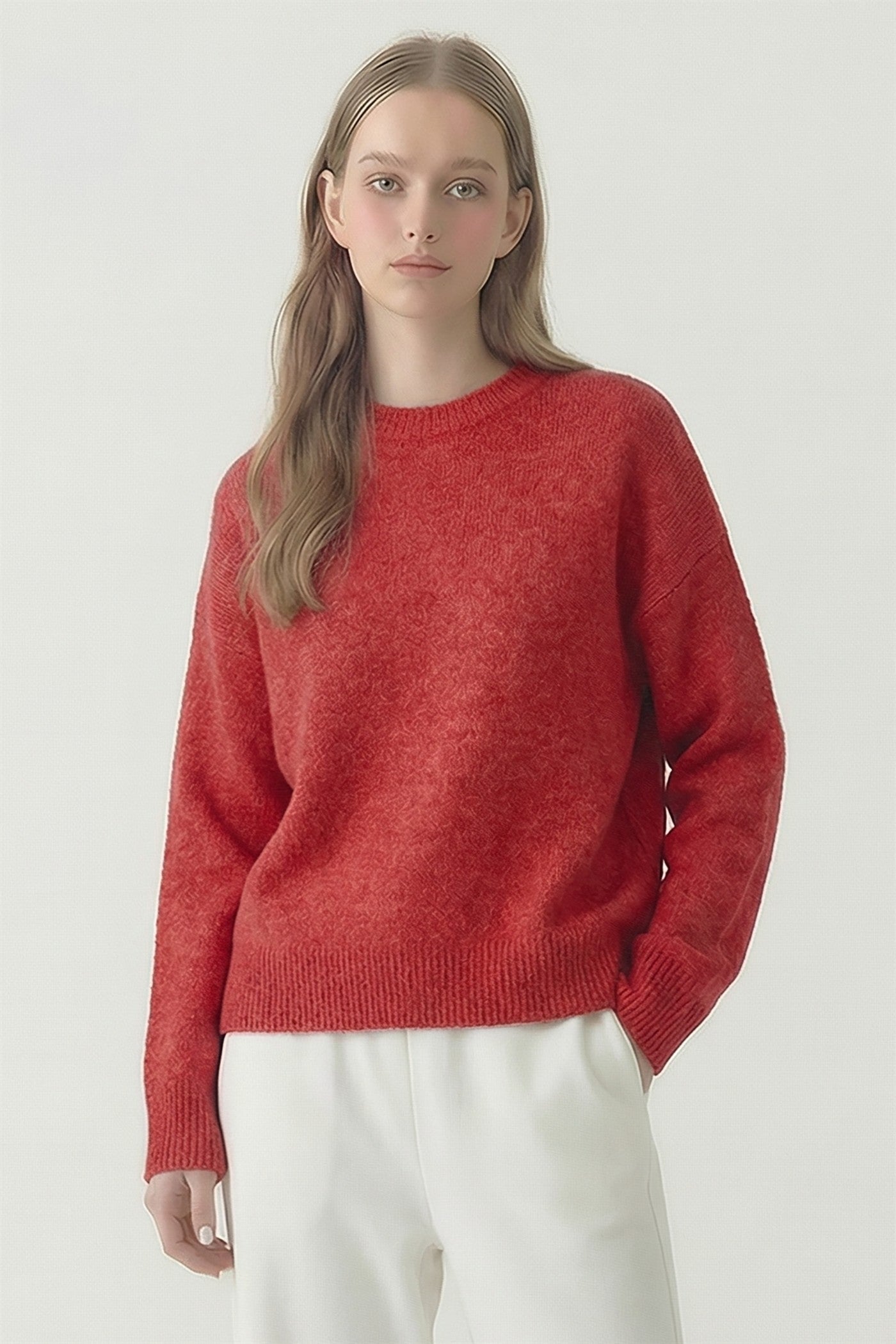 LOOSE FIT SOFT TWO TONE SWEATER