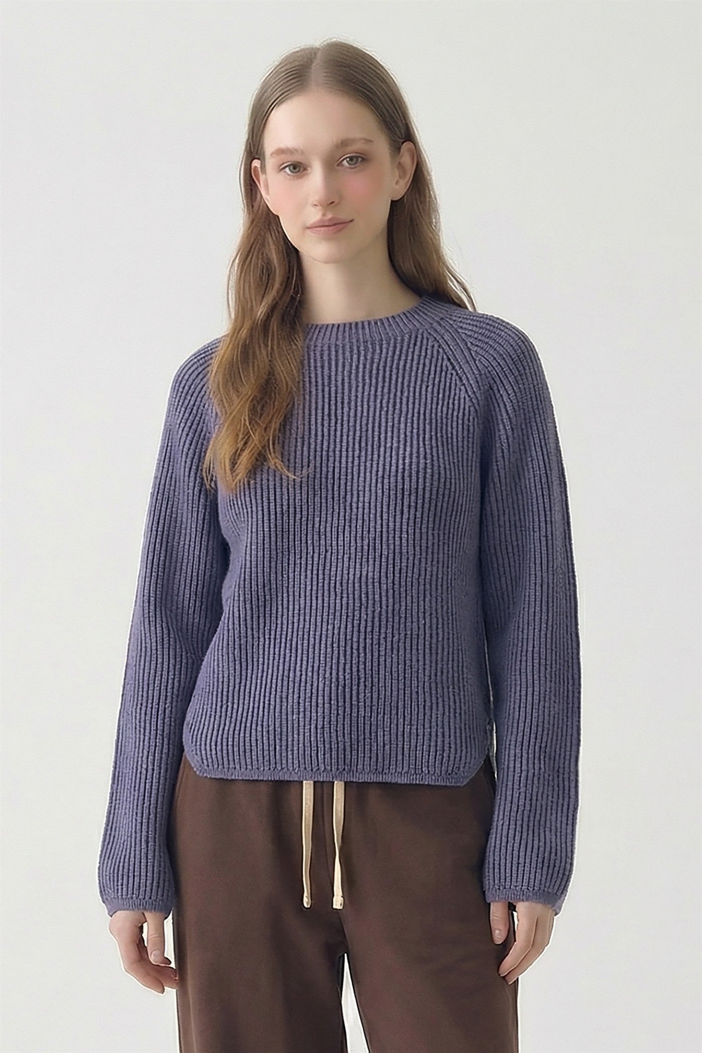 UNIQUE CONTRAST VERTICAL STRIPPED SWEATER