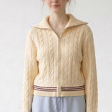 FULL ZIP CONTRAST CARDIGAN
