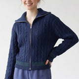 FULL ZIP CONTRAST CARDIGAN