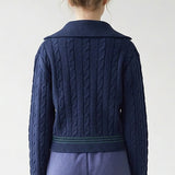FULL ZIP CONTRAST CARDIGAN