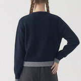 Layered look contrast cardigan