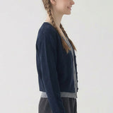 Layered look contrast cardigan
