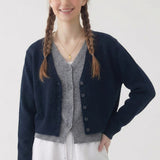 Layered look contrast cardigan