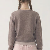 Layered look contrast cardigan
