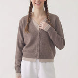 Layered look contrast cardigan