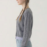 Layered look contrast cardigan