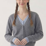 Layered look contrast cardigan
