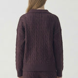 CABLE SWEATER COLLARD TOP - PART OF SET