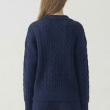 CABLE SWEATER COLLARD TOP - PART OF SET