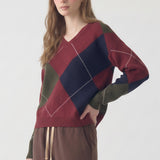 STANDARD FIT ARGYLE SWEATER