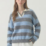 Luxe Hairy Knit Contrast Sweater