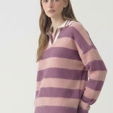 Luxe Hairy Knit Contrast Sweater