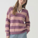 Luxe Hairy Knit Contrast Sweater