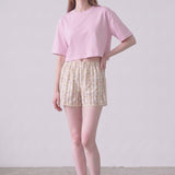Pigment Washed Cotton Cropped Loose Fit T-Shirt